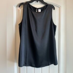 Wynne Collection Black Sleeveless Satin Tunic Tank Size M